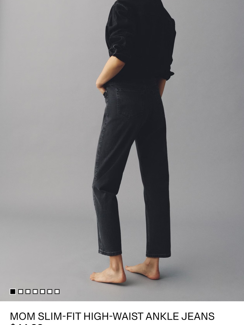 H&M Black Straight-Leg Ankle Jeans